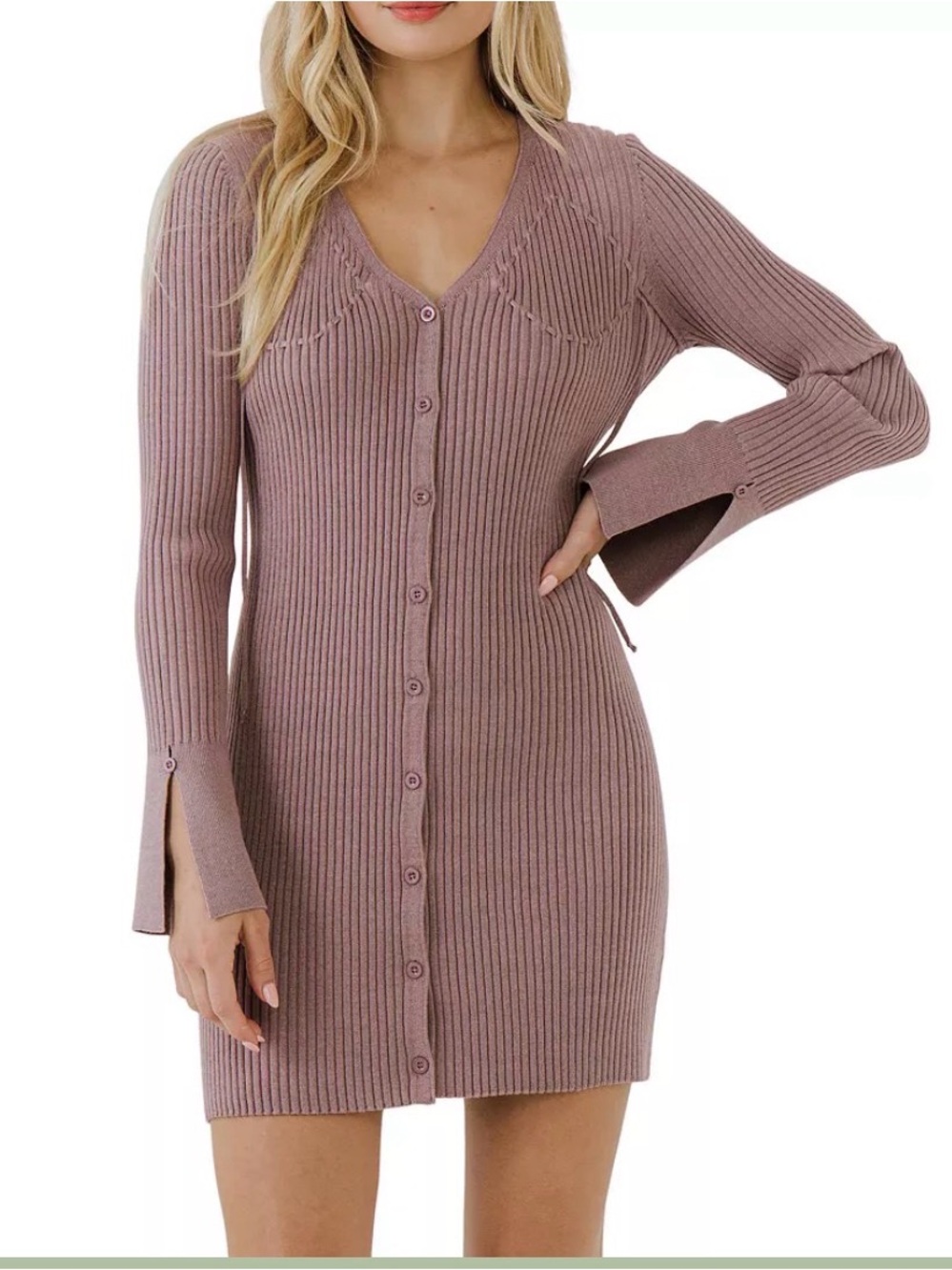 Free the Roses BRAND NEW Ribbed Knit Top in Mauve Blush Pink